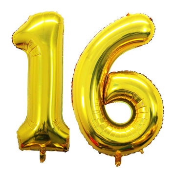 Goer Number 16 Balloons For 16Th Birthday Sweet 16 Party Decorations,42 Inch Jumbo Foil Helium 61 Balloons For 61St Birthday Party Decoration (Gold)