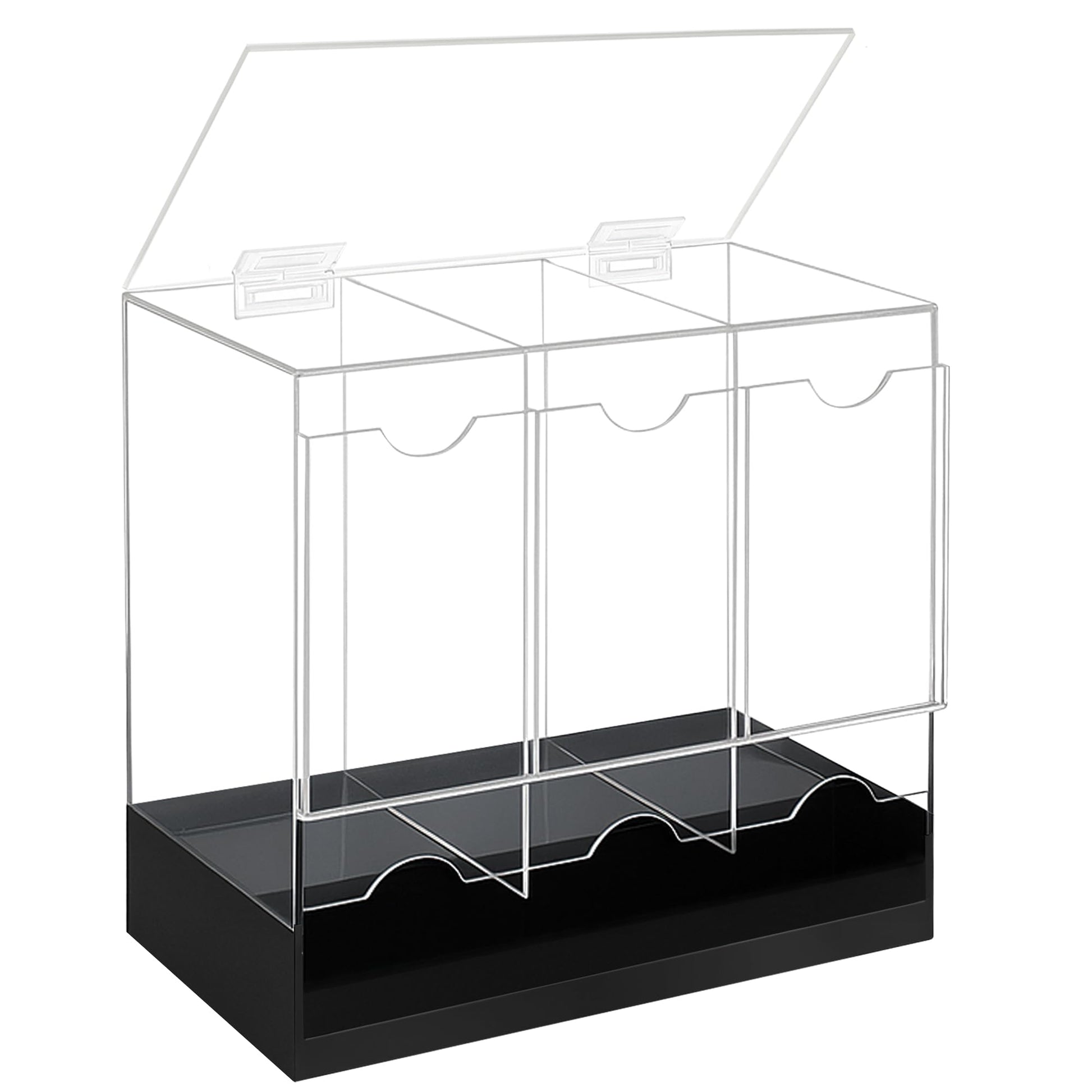 Verssure 3-Slot Booster Pack Dispenser with Non-Slip Base Acrylic Card Pack Dispenser Fits 120 Booster Packs for Dispensing Card Holders Storage Case for Trading Card Packs and Sports Card