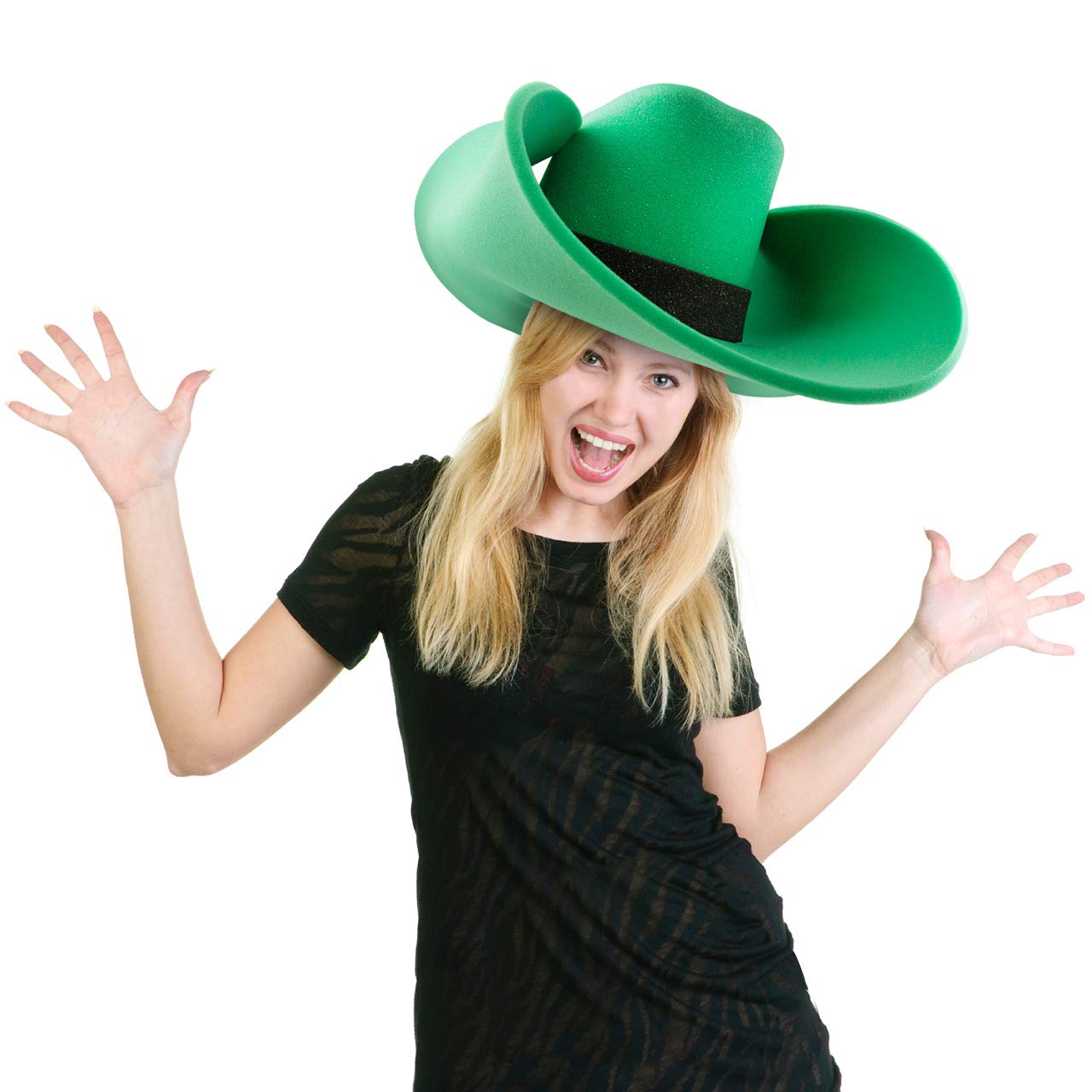 FUNSTITUTION Cowboy Hat - Giant Foam Hat - Oversized Cowboy Hat - Red - For Adults and Kids - Hilarious Hat - Large - Polyuretha