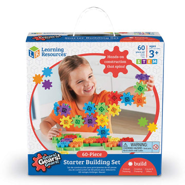 Learning Resources Gears! Gears! Gears! Starter Building Set, Puzzle, Early Stem Toys, Gears Toys For Kids, 60 Pieces, Ages 3+