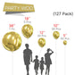 Partywoo Metallic Gold Balloons, 127 Pcs Gold Metallic Balloons Different Sizes Pack Of 36 Inch 18 Inch 12 Inch 10 Inch 5 Inch Chrome Gold Balloons For Balloon Garland As Party Decorations, Gold-G101