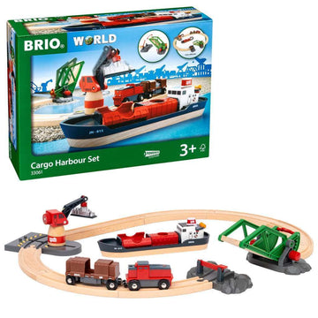Brio World - 33061 Cargo Harbor Set | 16-Piece Train Set With Accessories Wooden Tracks | Ideal Gift For Kids Aged 3+ | Certified Sustainable Materials