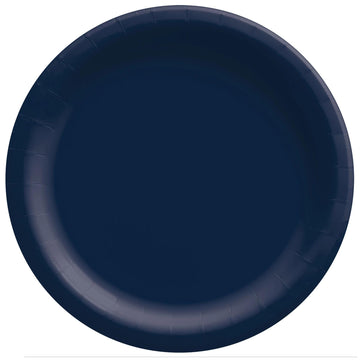 True Navy Round Paper Plates - 10' (20 Pc) - Perfect For Parties, Picnics, & Everyday Meals