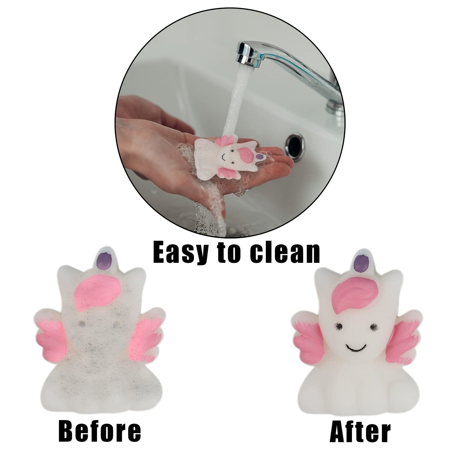 Cllayees 24 Pcs Squishy Toys  Unicorn Kawaii Mochi Squishies  Unicorn Party Favors Stress Relief Toys  Goodie Bags Christmas Birthday Gifts Classroom Prizes for Kids (Unicorn)