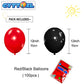 Cyttokl Red And Black Balloons 12 Inch 100 Pack Red Black Latex Helium Balloons For Birthday Wedding Baby Shower Party Decoratio
