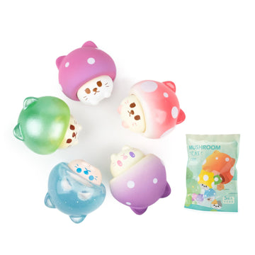Beemai Mushroom Cat Series Blind Pack (5Pcs In One Bag) Random Design Cute Figures Collectible Toys Birthday Gifts