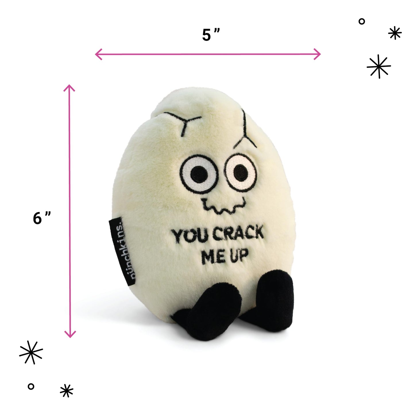 Punchkins Egg Plushie - You Crack Me Up - 9" Cute Food Toy - Polyester