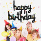 Toniful Black Happy Birthday Balloons Banner, 16 Inch Mylar Foil Script/Cursive Letters Birthday Sign Banner Balloon Reusable Ma