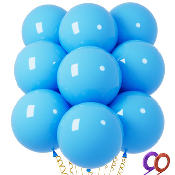 32Pcs Blue Big Balloons 18 Inch, Round Large Latex Party Balloons For Birthday Wedding Decorations. (Light Blue)