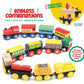 Wooden Train Set 12 PCS - Train Toys Magnetic Set Includes 3 Engines - Toy Train Sets For Kids Toddler Boys And Girls - Compatib