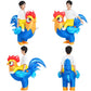 Jurosaica Inflatable Chicken Costume Kids Riding Rooster Ride-On Blow Up Halloween Costume For Boys Girls