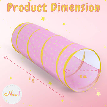 Kids Play Tunnel, Tunnel for Toddlers 1-3, Pop Up Crawl Tunnel Toy for Infant Baby Children Mesh See Through, Collapsible Tent G