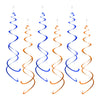 ZOOYOO Party Swirl Decorations, Blue and Orange Foil Ceiling Hanging Swirl Decoration, Whirls Decorations for Birthday Wedding A