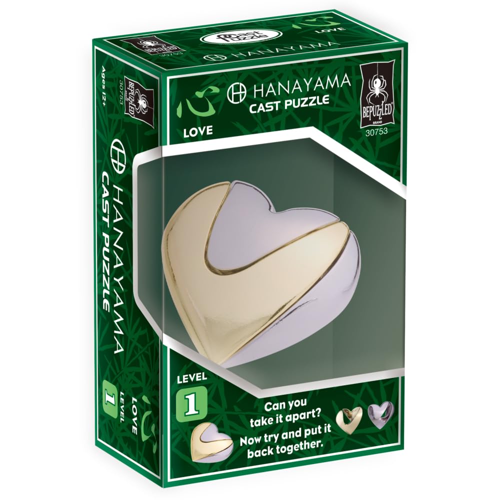 BePuzzled | Love Hanayama Metal Brainteaser Puzzle Mensa Rated Level 1  for Ages 12 and Up
