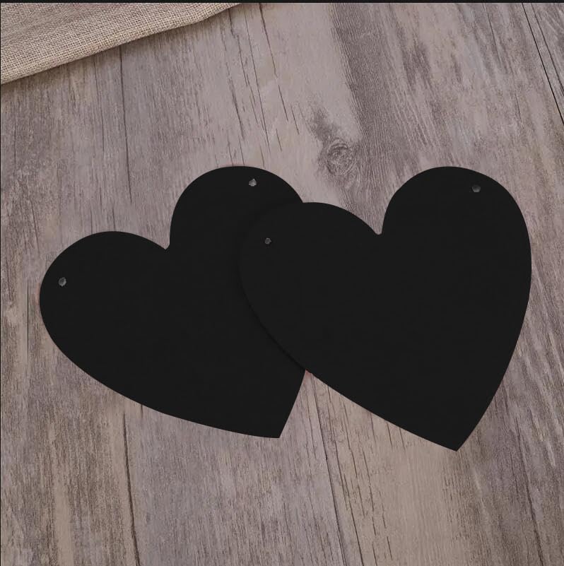 IGJUR 2 Pack Black Heart Garland Banner Goth Garland Gothic Garland Valentines Banner for Emo Party Black Valentines Day Decor G