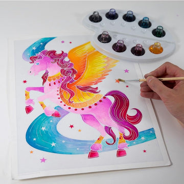 Sentosphère Aquarellum Unicorns And Pegasus Watercolor Painting Kit