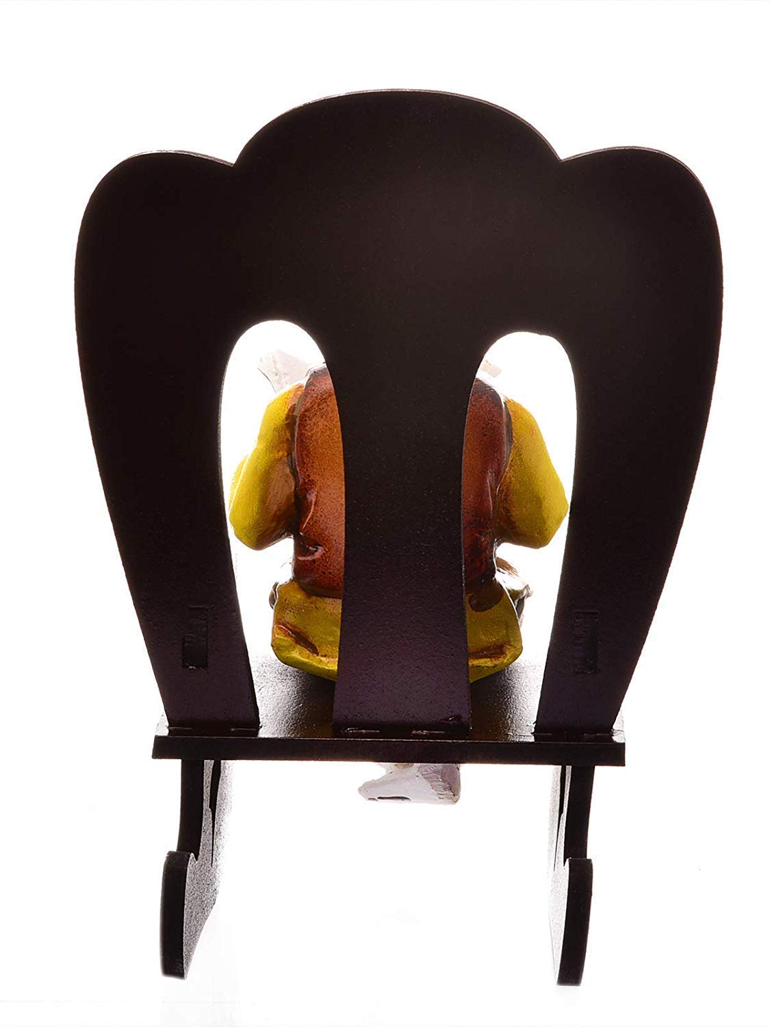 Karigaari India Ganesha Resting on Rocking Chair - Brown & White (Combo Offer-Ganesh Chaturthi Special)