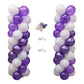 MOXMAY 100pcs Purple and White Balloons - Rubber Column Tower Balloons for Wedding, Baby Shower, Birthday Party