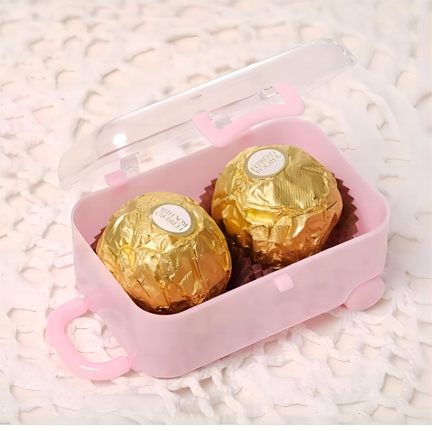 BaaSid 4PCS Mini Plastic Travel Suitcase Candy Box Suit for Doll Wedding Party Decoration,Doll Suitcase, Mini Luggage,suitcase G