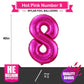 8 Balloon Number Hot Pink 8 Birthday Balloon 40 Inch Foil Mylar Large 8 Balloon Numbers For Birthday Party Anniversary Festival