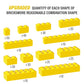 300 Piece Yellow Bricks Bulk Assortment Pack, Yellow Brick Accessories For Building With 12 Size, Compatible With Lego Parts And