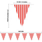 5 Packs Carnival Circus Party Decorations Supplies, Circus Carnival Bunting Banner, Red and White Pennant Banner Triangle Buntin