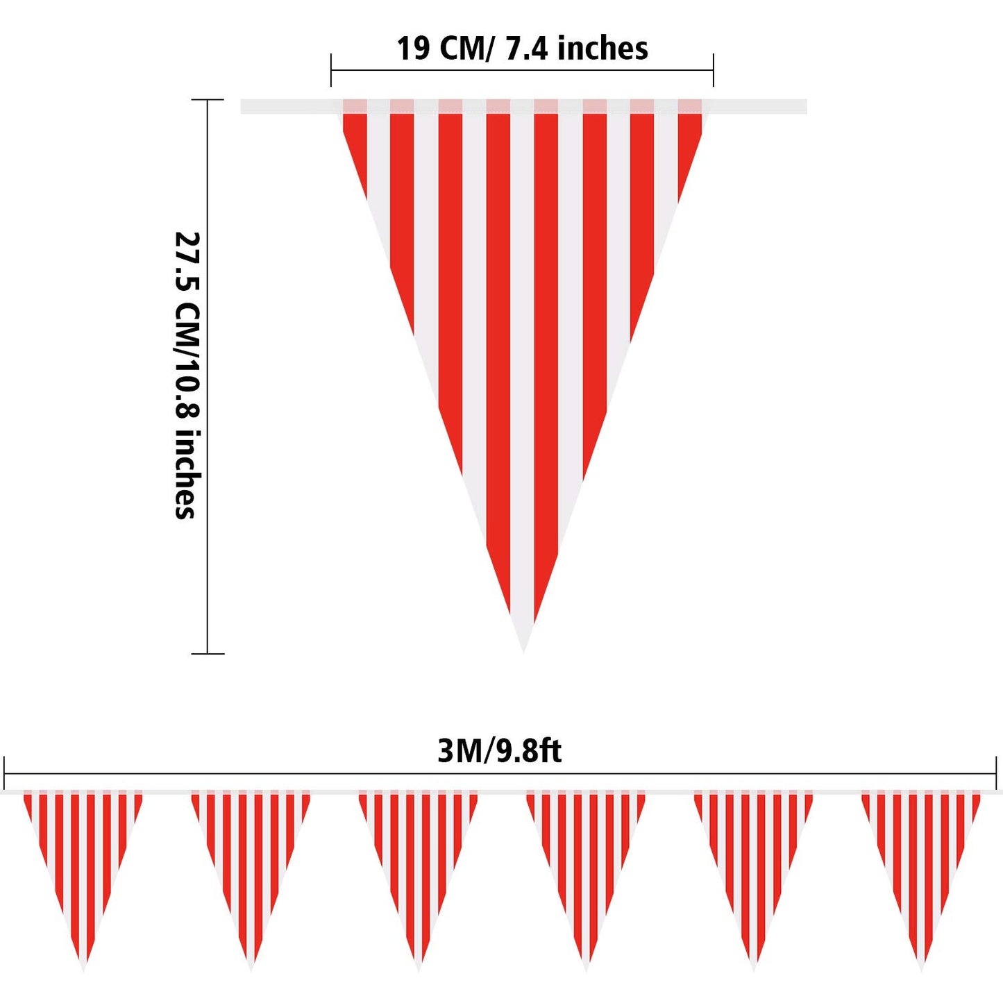 5 Packs Carnival Circus Party Decorations Supplies, Circus Carnival Bunting Banner, Red and White Pennant Banner Triangle Buntin