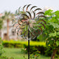 Viveta Large Outdoor Wind Spinner,21 * 85 Inches Metal Wind Sculpture With 4 Sturdy Stakes,Green Double Wind Spinners,Decorative