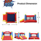 ACTION AIR Bounce House, Inflatable Bouncer Without Air Blower, 450W/0.6HP Blower Needed to Operate, Durable Sewn with Extra Thi