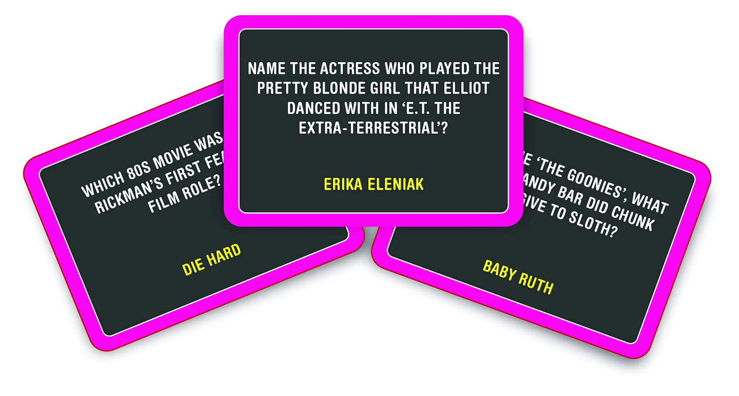 Awesome 80S Movie Trivia 100 Cards Questions Game