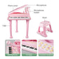 Love&Mini 31-Key Piano Toy Keyboard for Girls, Light Pink with Stool, Model 1505B&3232C, Perfect Birthday Gift for Ages 3+