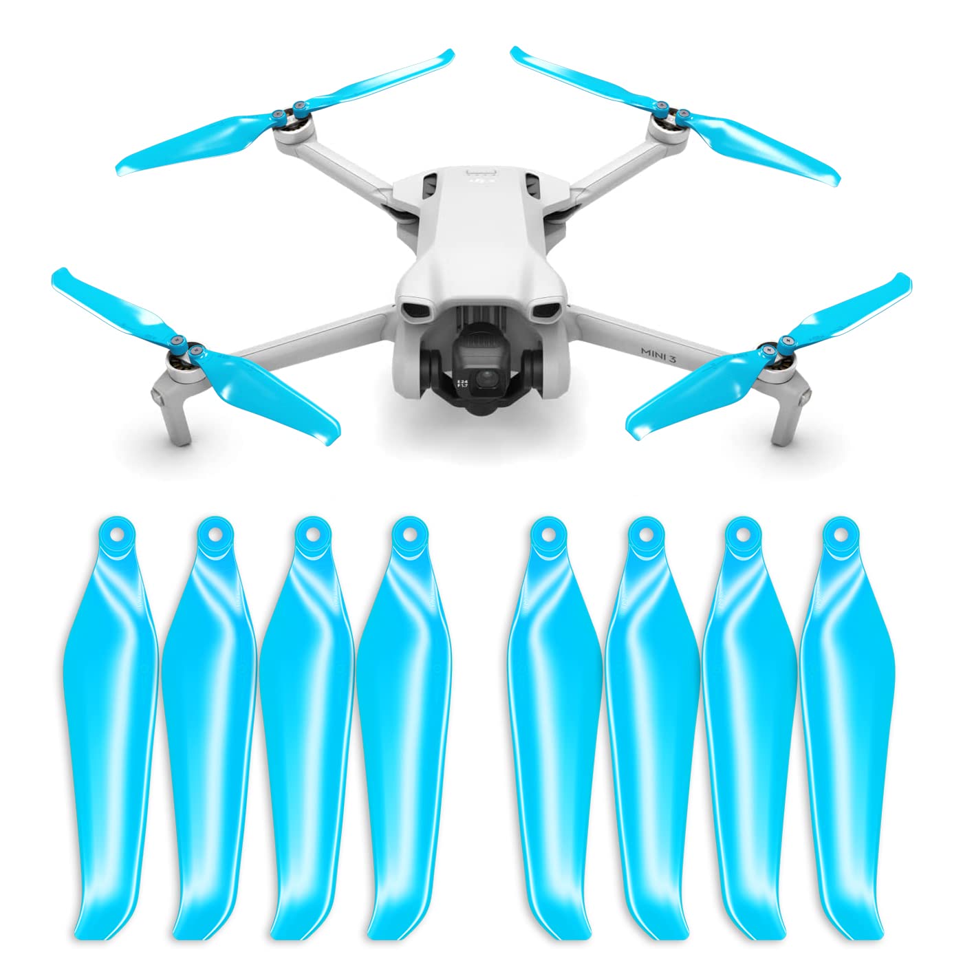 Master Airscrew Stealth Propellers for DJI Mini 3 - Blue, 4 propellers in Set