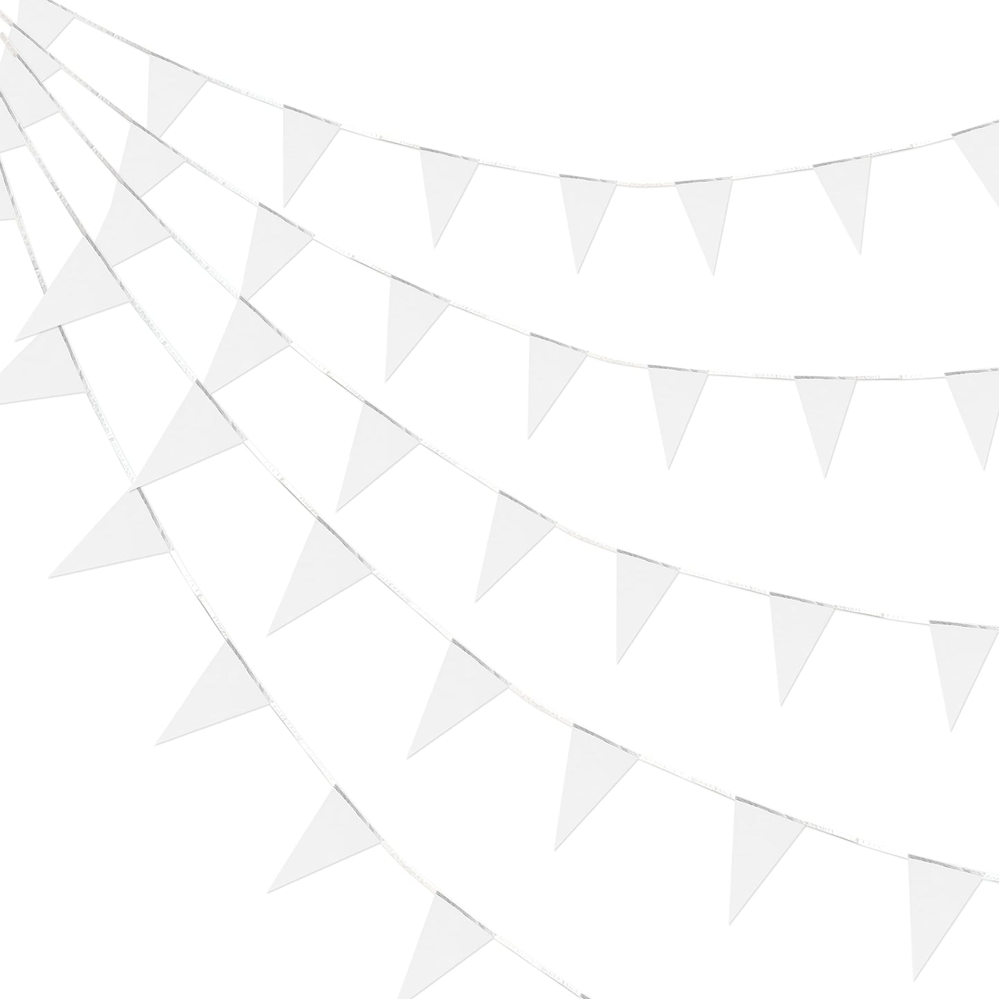Consummate 100 Feet White Blank Pennant Banners Flags String Hanging Triangle Bunting Diy Flags For Grand Opening,Wedding,Kids B