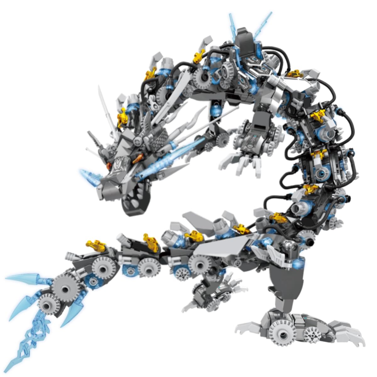 HONLANCH Dragon Series Black Mechanical Hurricane Dragon Building Blocks Set (1390Pieces)-Toys Gifts for Kids and mature-themeds
