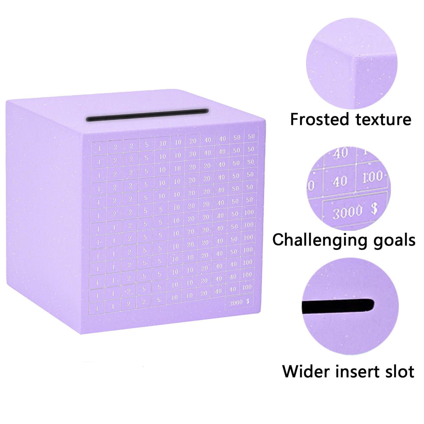 Money Saving Box with Counter Savings Challenge Box Piggy Bank Stainless Steel Money Bank Cash Saver Money Box for Adults Child(