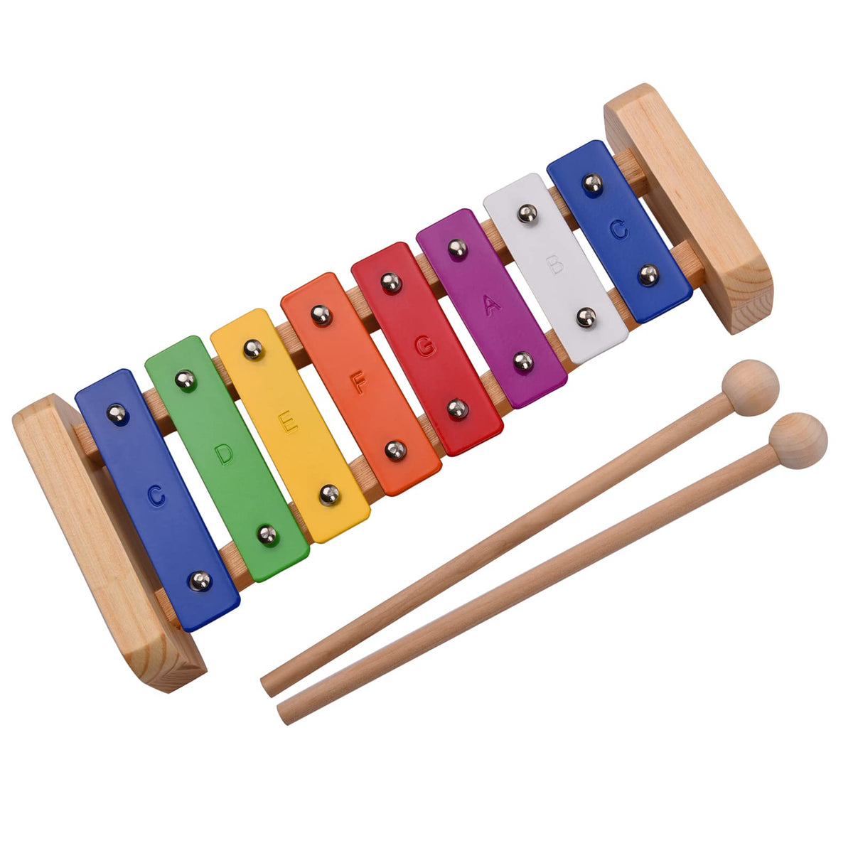 Excluzo Wood Pine Xylophone 8Note C Key Percussion Toddle Kid Musical Toy