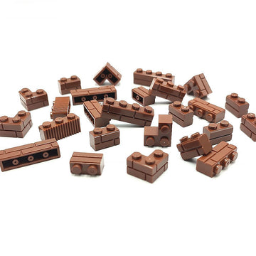 Dspitwod 192Pcs Masonry Walls Brown Building Bricks Loot Pieces Accessories Brick Bazaar Compatible Classic Creative Toy(Brown)