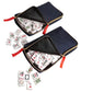 Linda Li New! - American Mah Jongg Set 166 Premium White Tiles, 4 All-In-One Rack/Pushers, Denim Blue Soft Bag - Stylish Full Size Complete Mahjong Set
