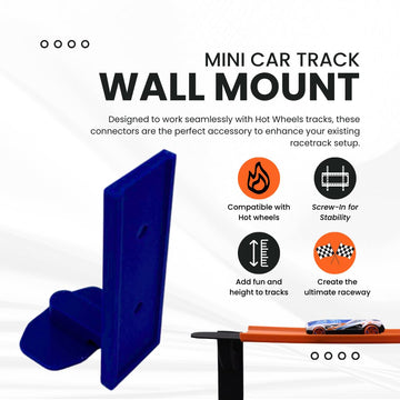 Racetrack Wall Connectors Compatible With Hot Wheels Tracks | Screw In Or Adhesive Version | Create Epic Racetracks | Made In Us