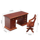 Wooden 1/12 Scale Retro Dollhouse Writing Desk Chair Set Miniature Furniture For A