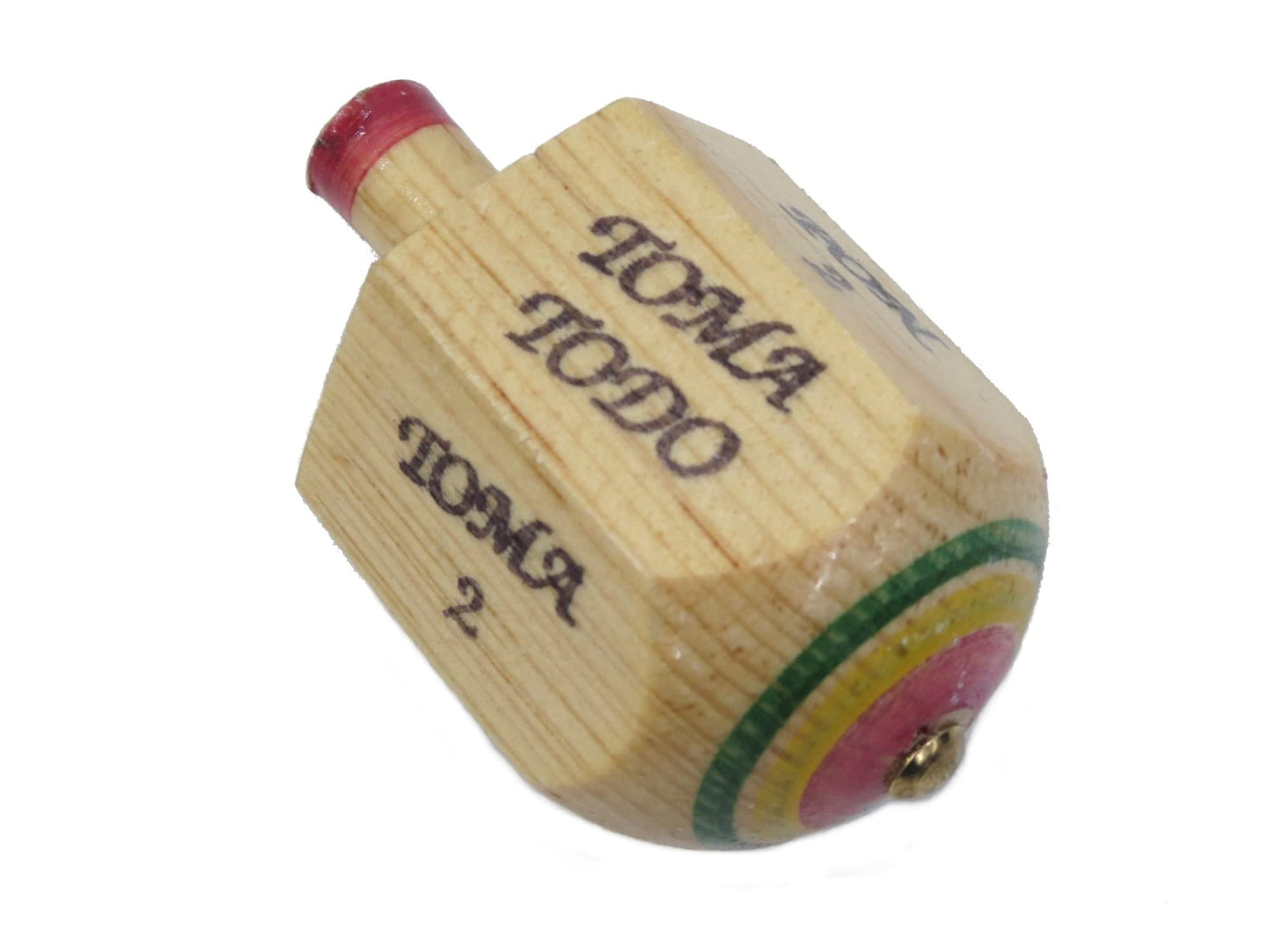 La Mexicana Pirinola Toma Todo Small Wooden Toy - Model mp-50409-87420, Natural Wood Color