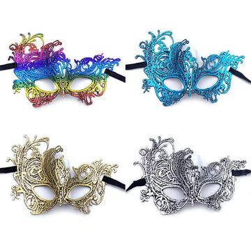 Sweenaly lace mask Masquerade Mask Party Mask Halloween Mask (Grey+Gold+Blue+Rainbow)