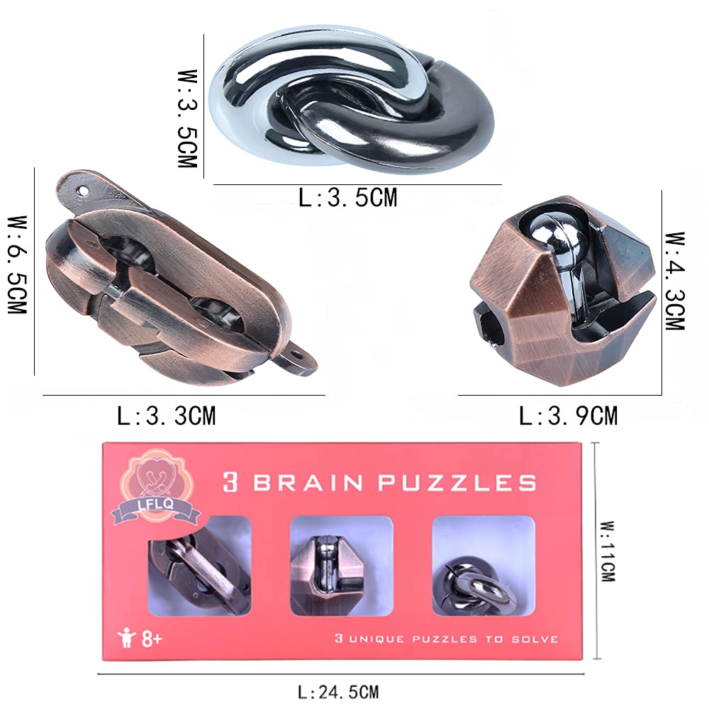 Brain Teaser Puzzle for mature-themeds Puzzles Metal Hole Lock mature-themed Educational Toy Jigsaw IQ Puzzle (Red)