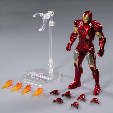 Uxouyic Ir?nman Movie Series - Collectible Ir?nman Action Figure Metal Painting 20 Joints Movable Model Toys (7 Inches) (Mark 7)
