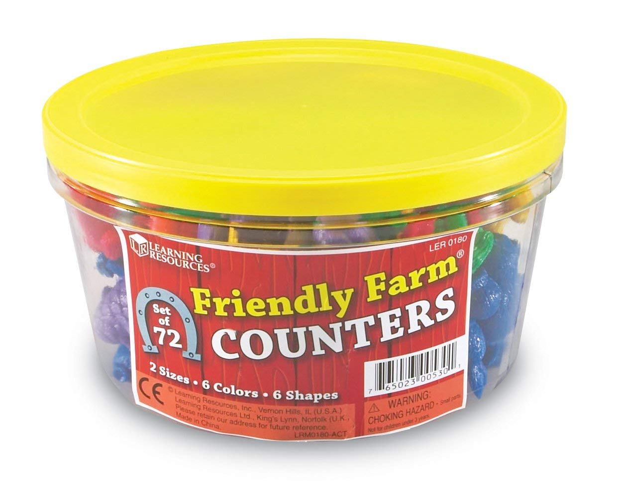Learning Resources Friendly Farm Animal Counters - 72 Pieces, Ages 3+ Toddler Learning Toys, Preschool Learning Supplies, Classroom Desk Pets, Educational Counting And Sorting Toy