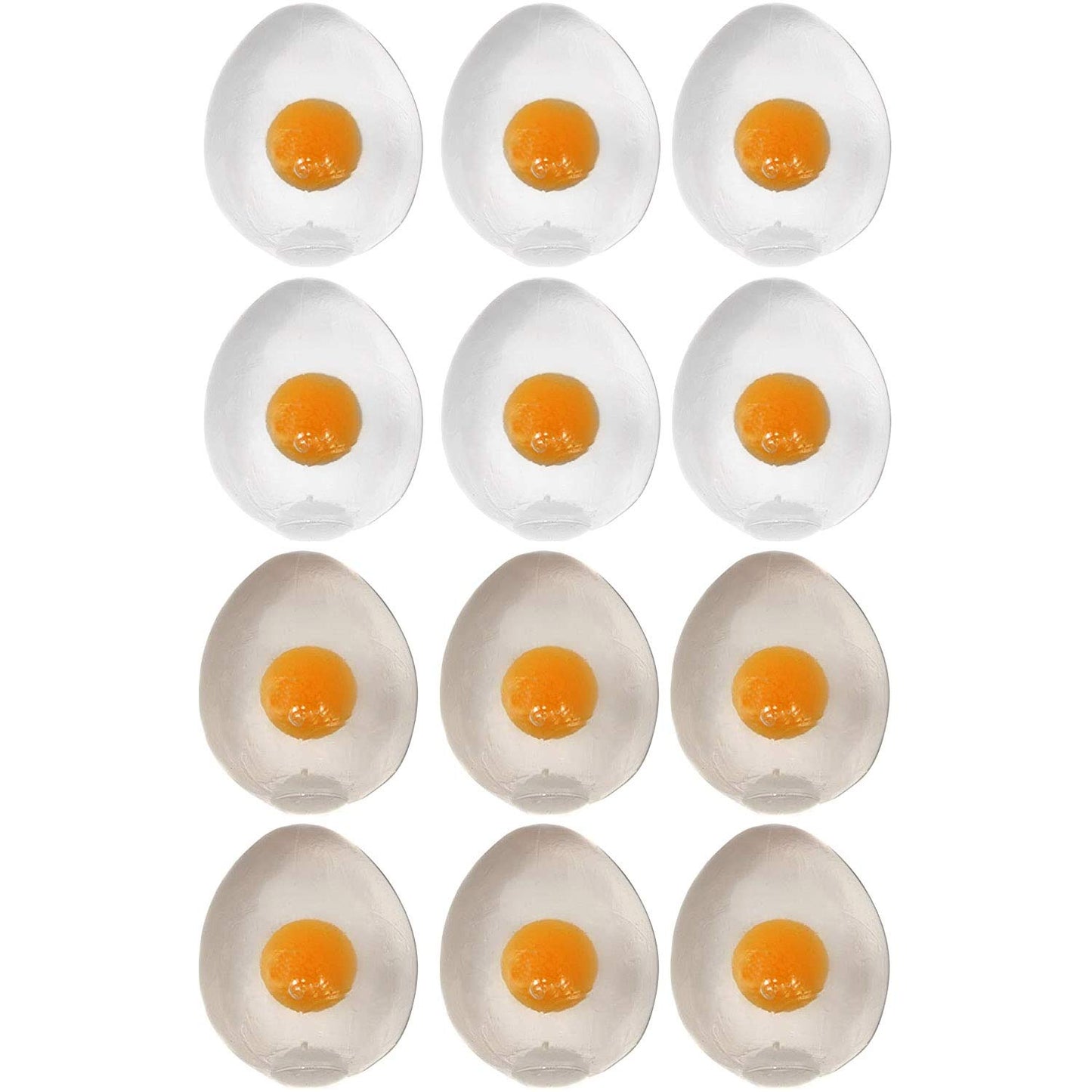 The Dreidel Company Easter Sticky Egg Splat, Gooey, Flexible, and Durable Squishy Toys (Clear & White Variety, 12-Pack)