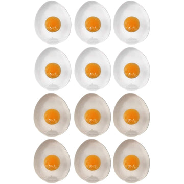 The Dreidel Company Easter Sticky Egg Splat, Gooey, Flexible, and Durable Squishy Toys (Clear & White Variety, 12-Pack)