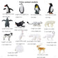 Oukeyi 14Pcs Realistic Polar Animals Figurines Toy Mini Arctic Animals Toys Set 1-2 Inch Plastic Arctic Tundra Deer Toy Animal Small White Bear Arctic Fox Kids Diorama Birthday Gift