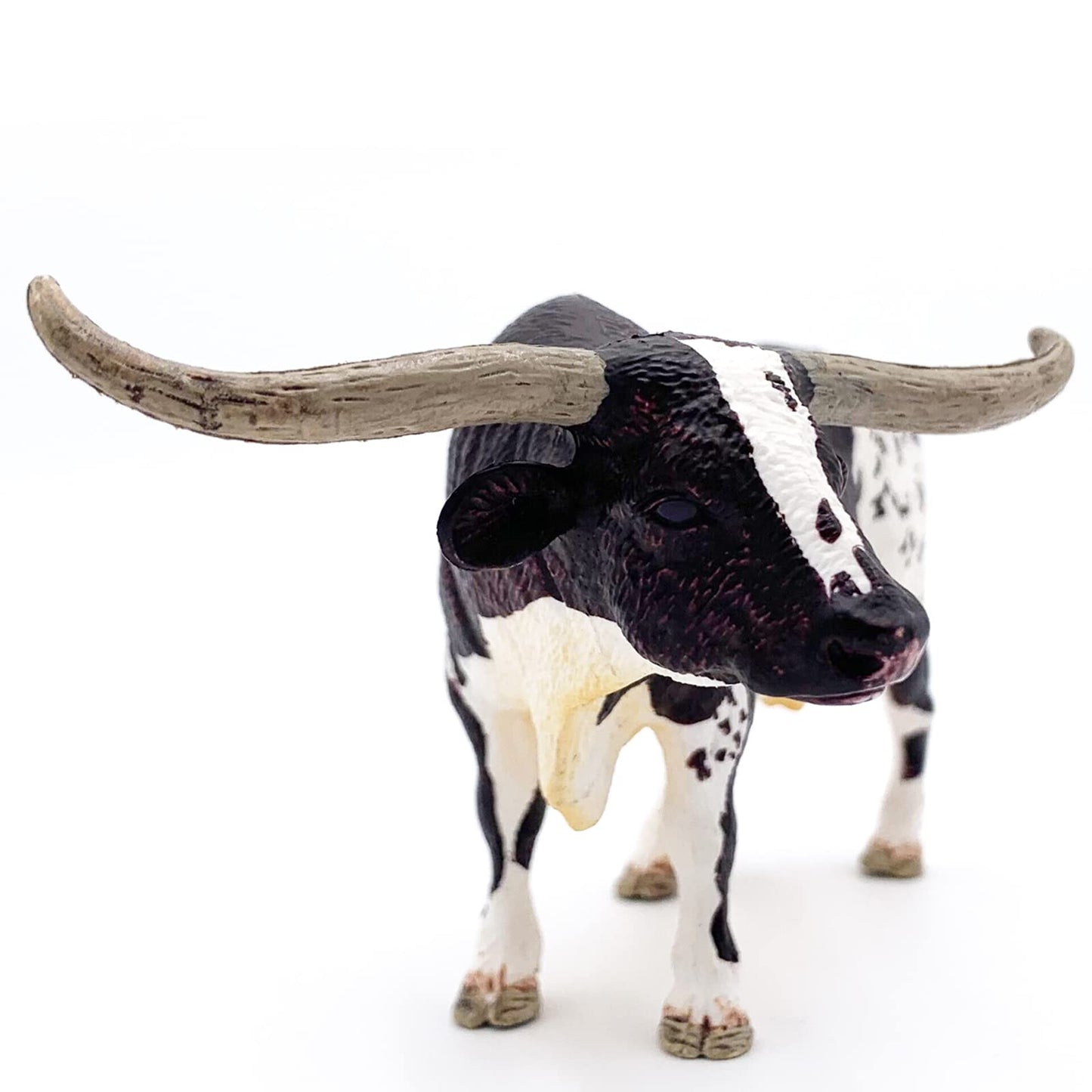 Gemini&Genius Farm Animal Toys, Longhorn Cow Action Figure, Hand Painted, 6 Inches Length, Realistic And Durable Farm Toys For Children Boys And Girls Gift