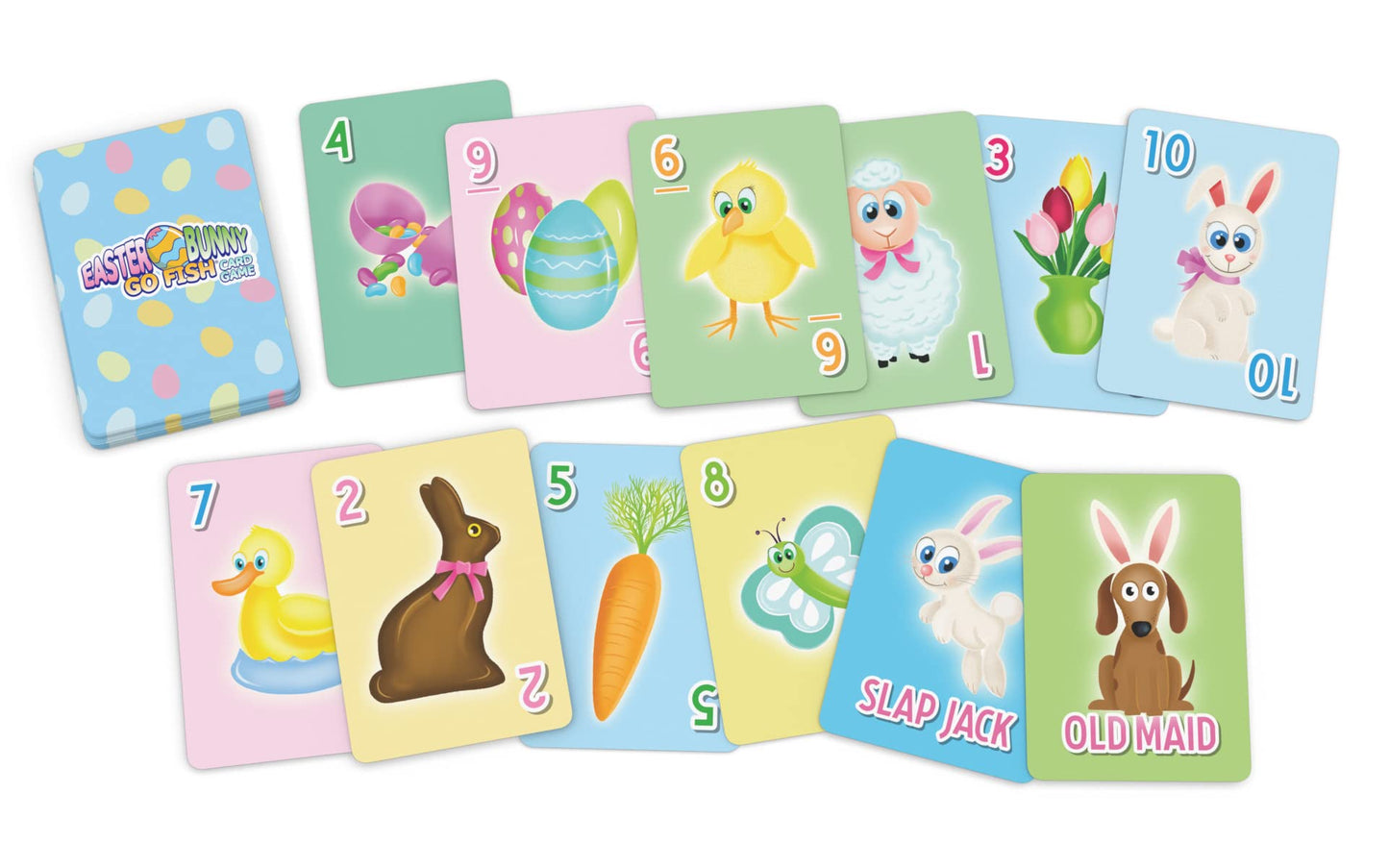 Arizona GameCo Go Fish Card Game - Fun for Kids Ages 4-9, Includes Slap Jack & Old Maid, Perfect Easter Gift or Basket Stuffer